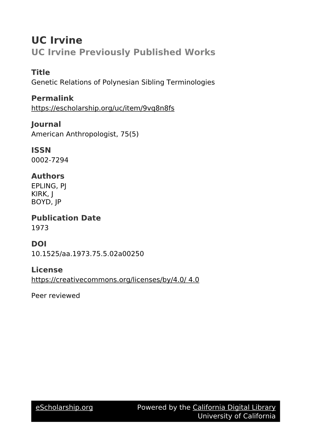 Genetic Relations of Polynesian Sibling Terminologies