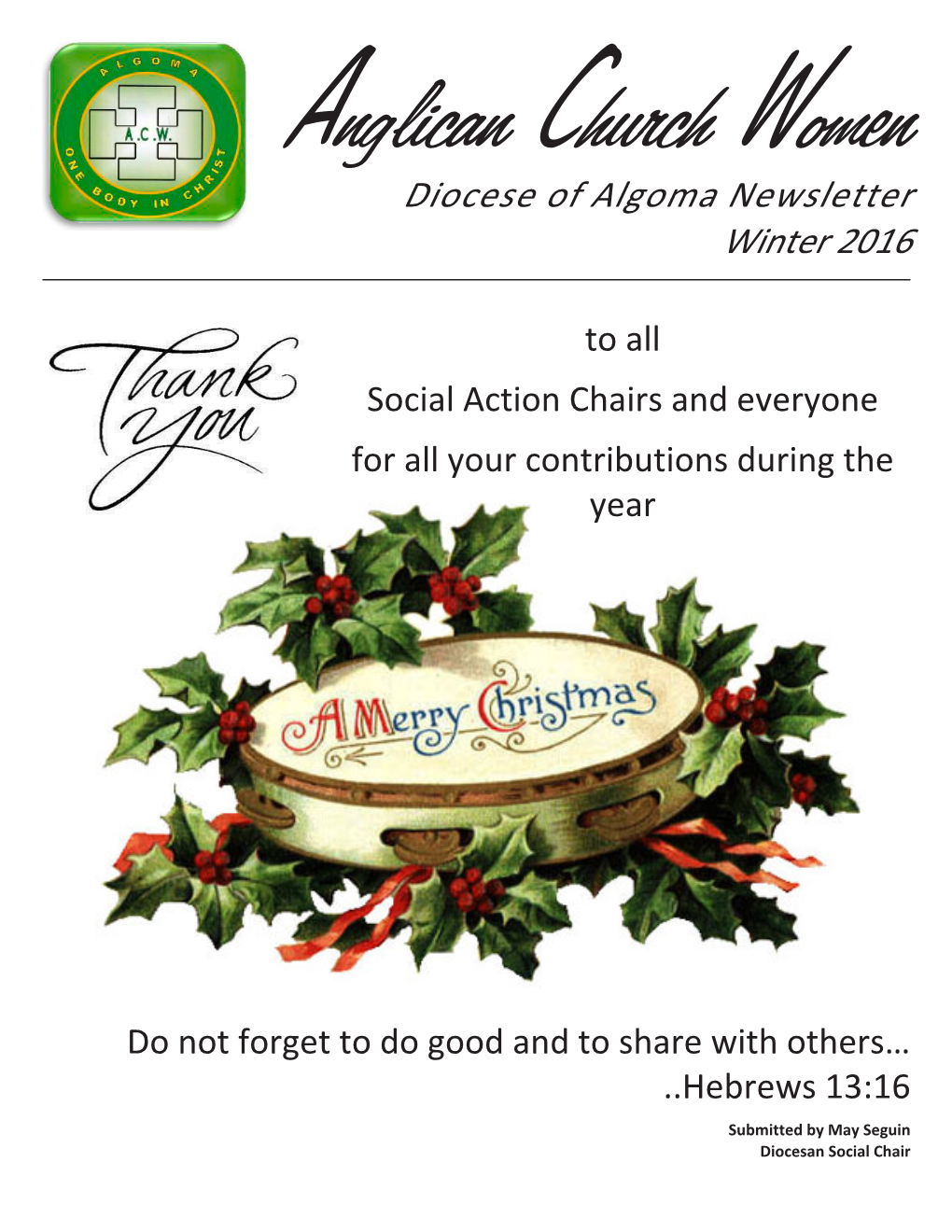 Diocese of Algoma Newsletter Winter 2016