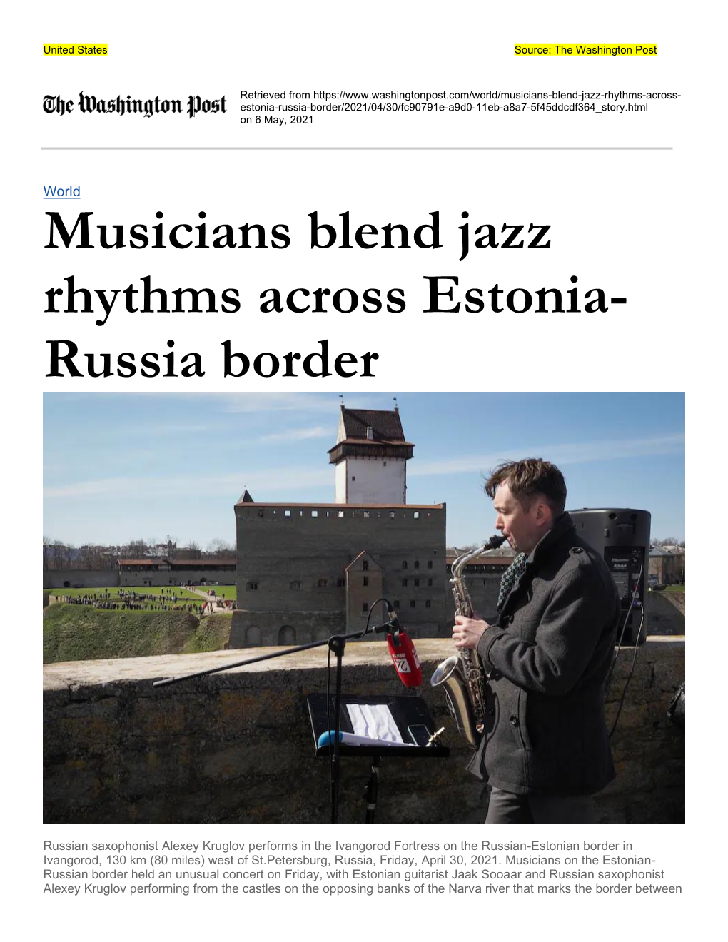 Musicians Blend Jazz Rhythms Across Estonia- Russia Border