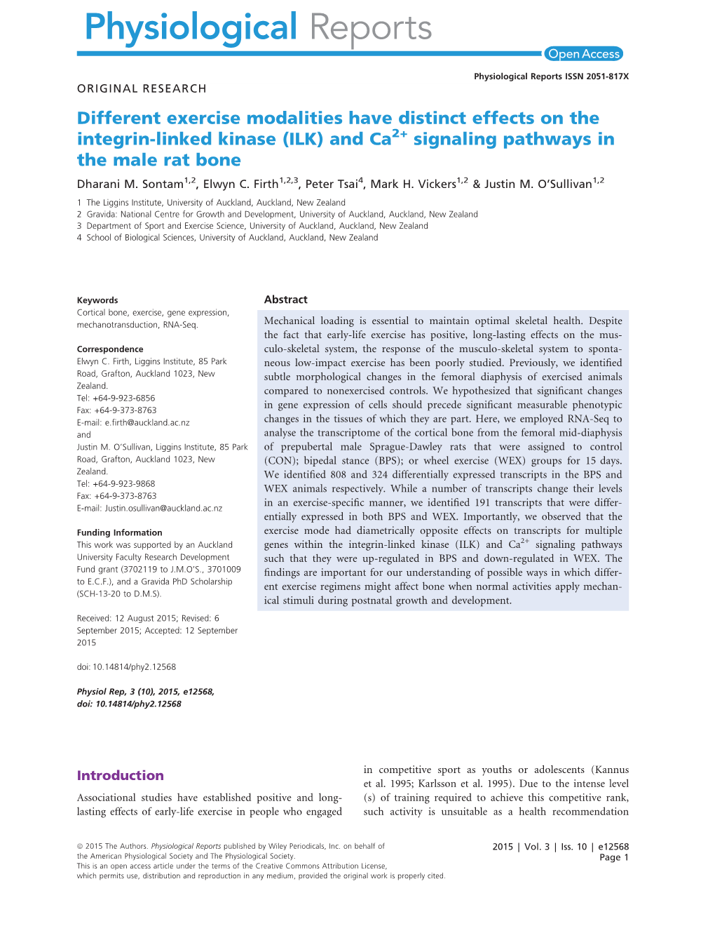 Signaling Pathways in the Male Rat Bone Dharani M