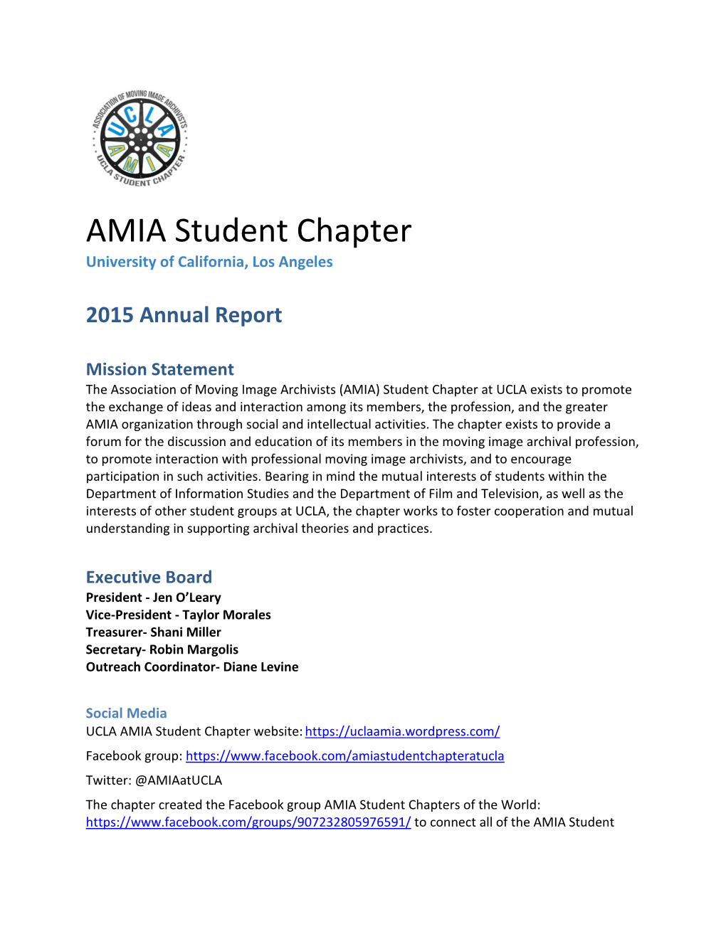 AMIA Student Chapter University of California, Los Angeles