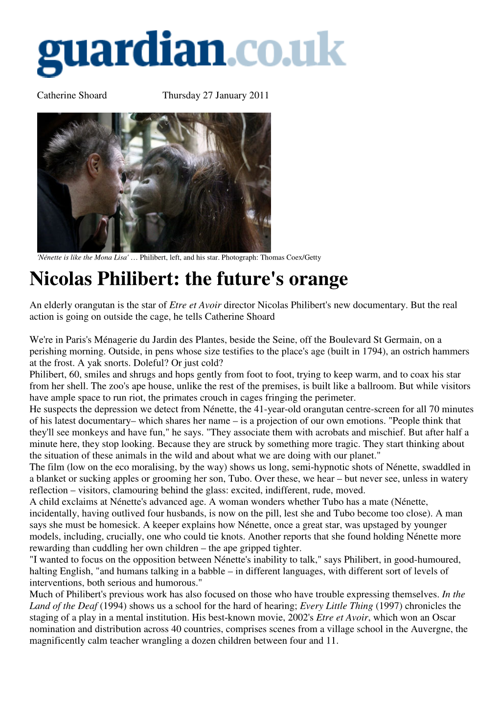 Nicolas Philibert: the Future's Orange