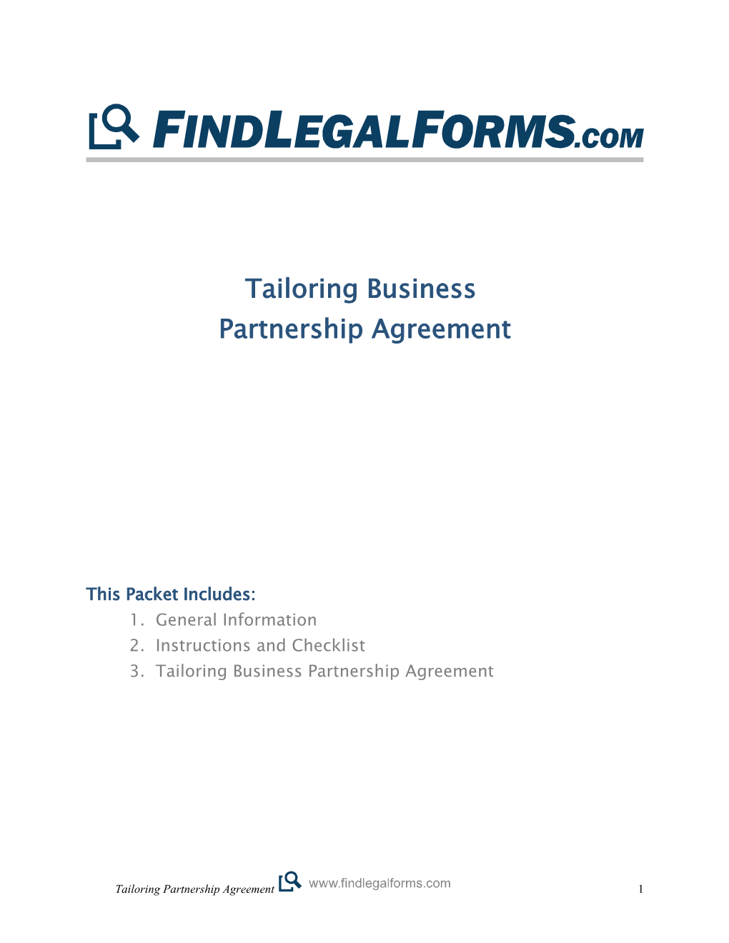 Tailoring Partnership Agreement