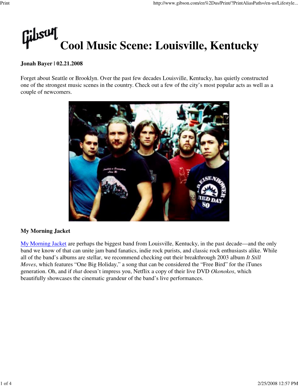 Cool Music Scene: Louisville, Kentucky