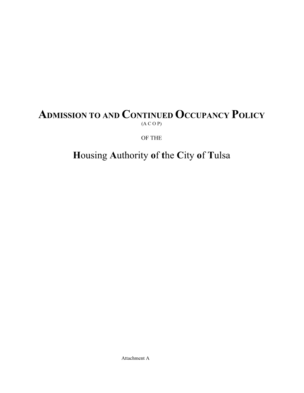 Housing Authority of the City of Tulsa