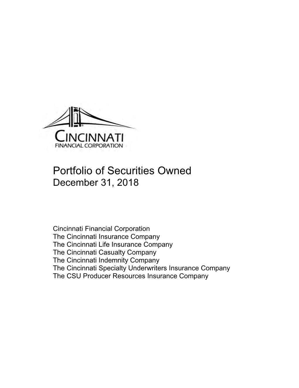 Portfolio of Securities Owned December 31, 2018