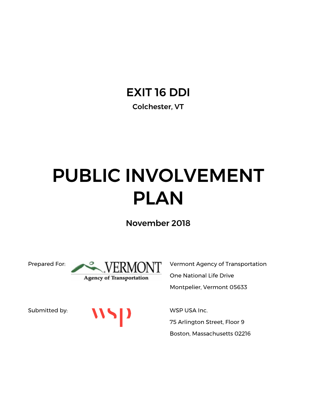 Public Involvement Plan