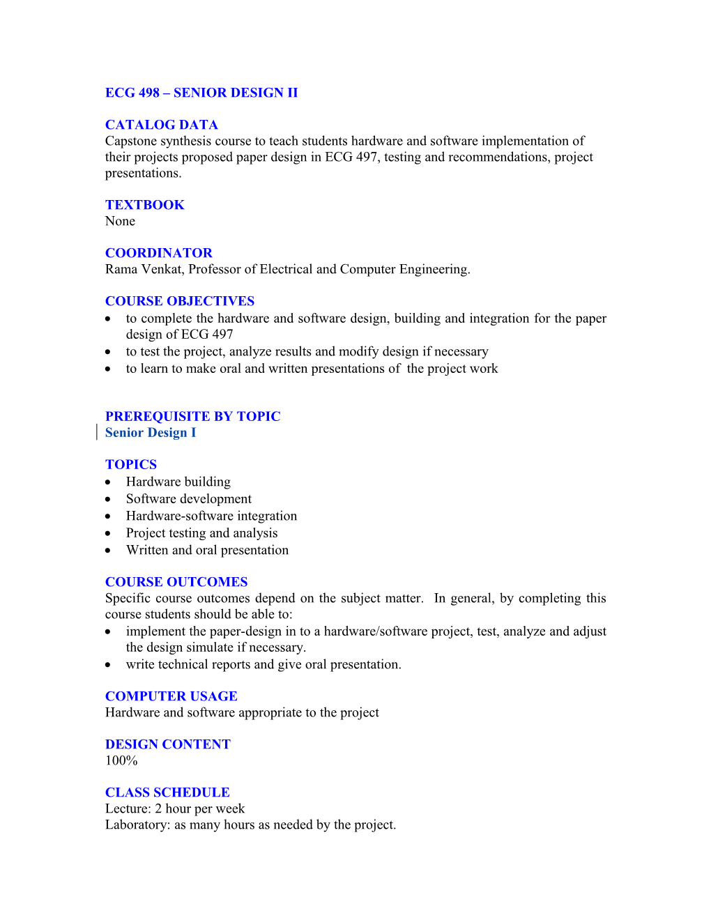 Ecg 495 Topics in Electrical Engineering