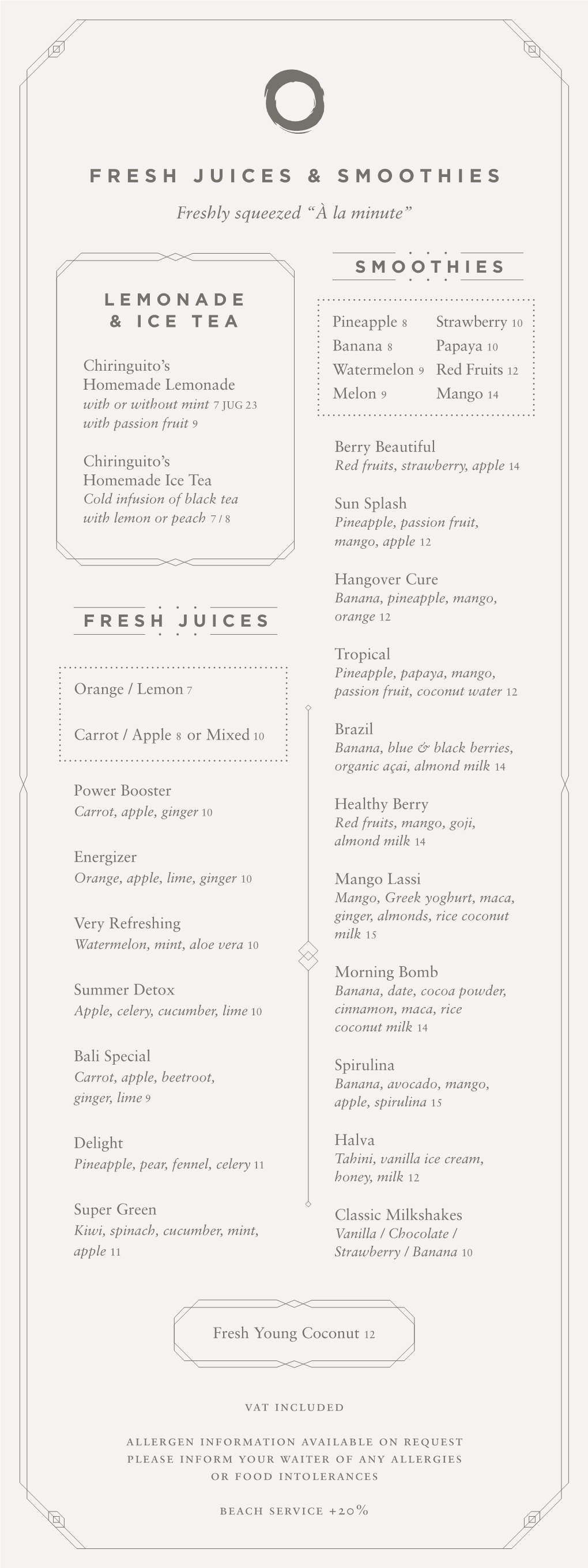 Fresh Juices & Smoothies