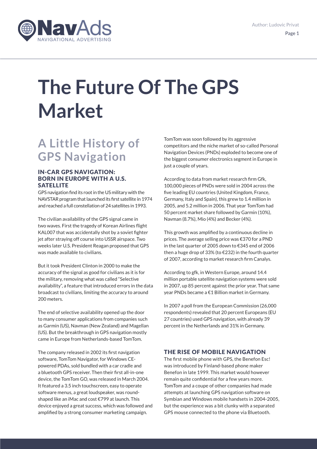 The Future of the GPS Market