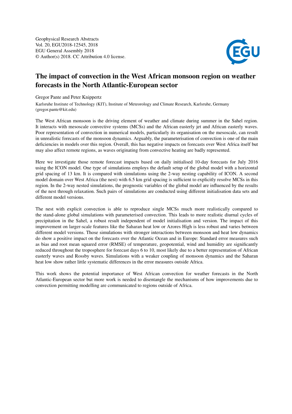 The Impact of Convection in the West African Monsoon Region on Weather Forecasts in the North Atlantic-European Sector