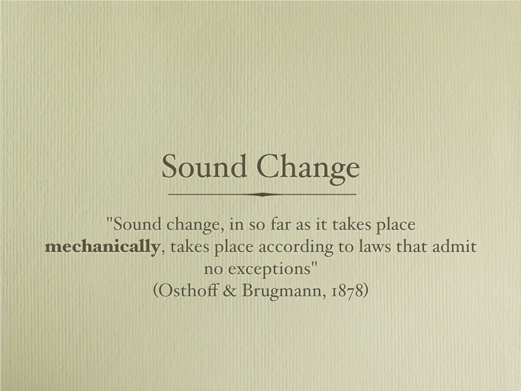 Sound Change