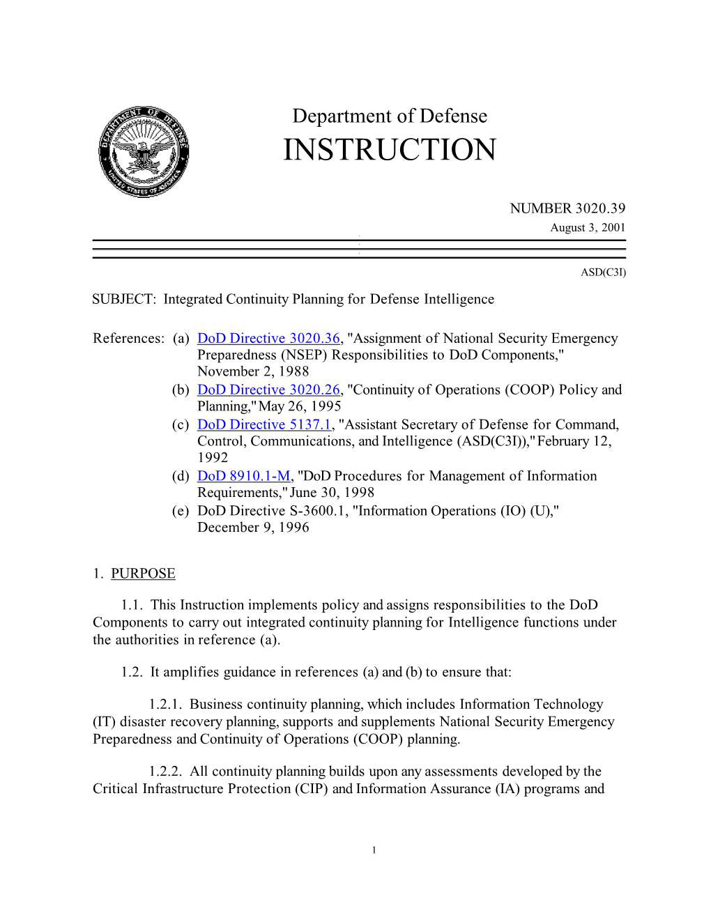 Dod Instruction 3020.39