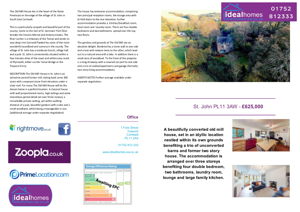 St. John PL11 3AW - £625,000 (Additional Acreage Under Separate Negotiation) Office