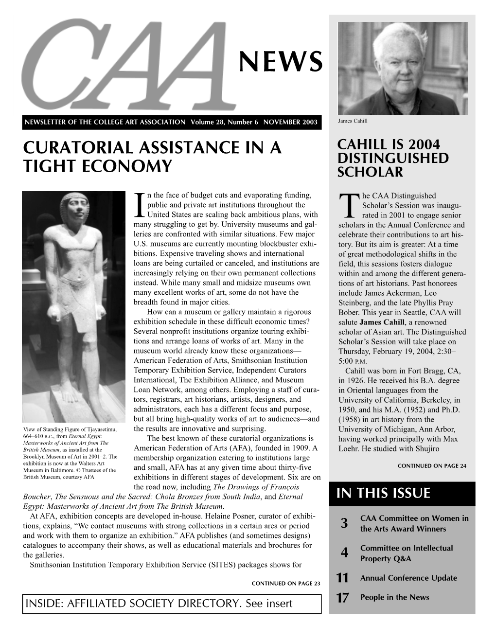 November 2003 CAA News