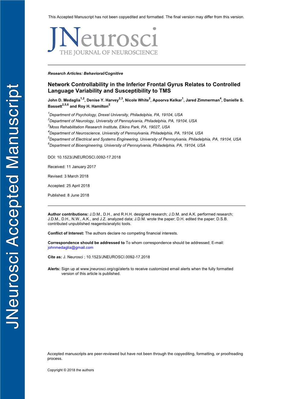 Network Controllability in the Inferior Frontal Gyrus Relates to Controlled Language Variability and Susceptibility to TMS