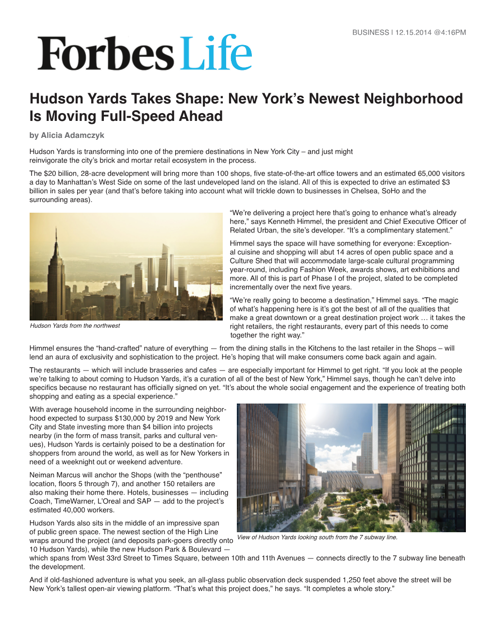 Hudson Yards Takes Shape: New York's Newest