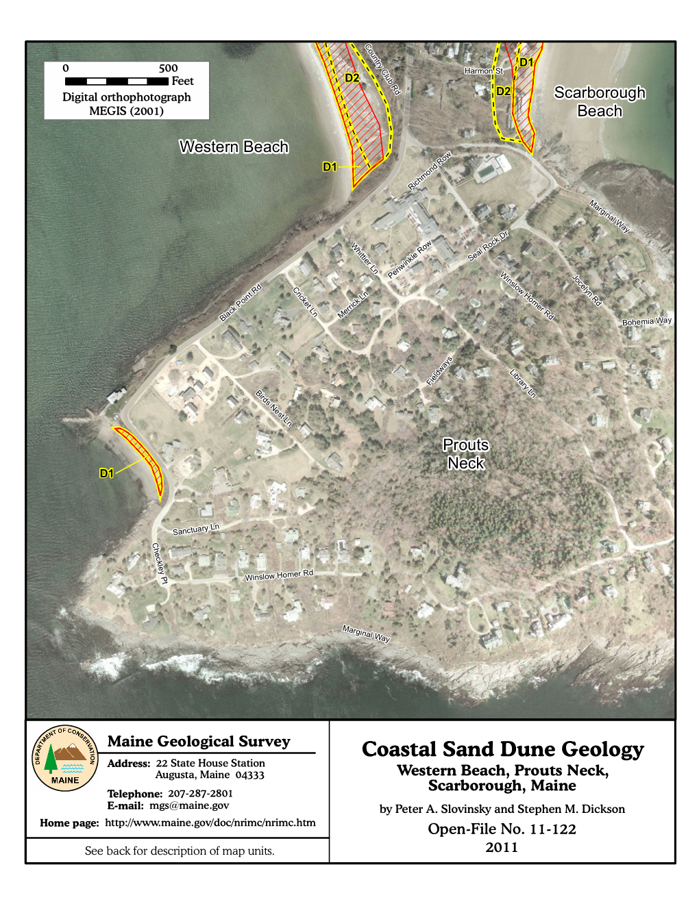 Coastal Sand Dune Geology: Western Beach, Prouts Neck, Scarborough, Maine