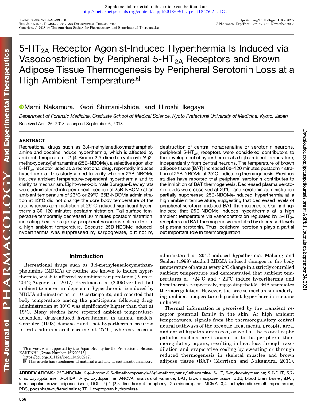 5-HT2A Receptor Agonist-Induced Hyperthermia Is Induced Via Vasoconstriction By