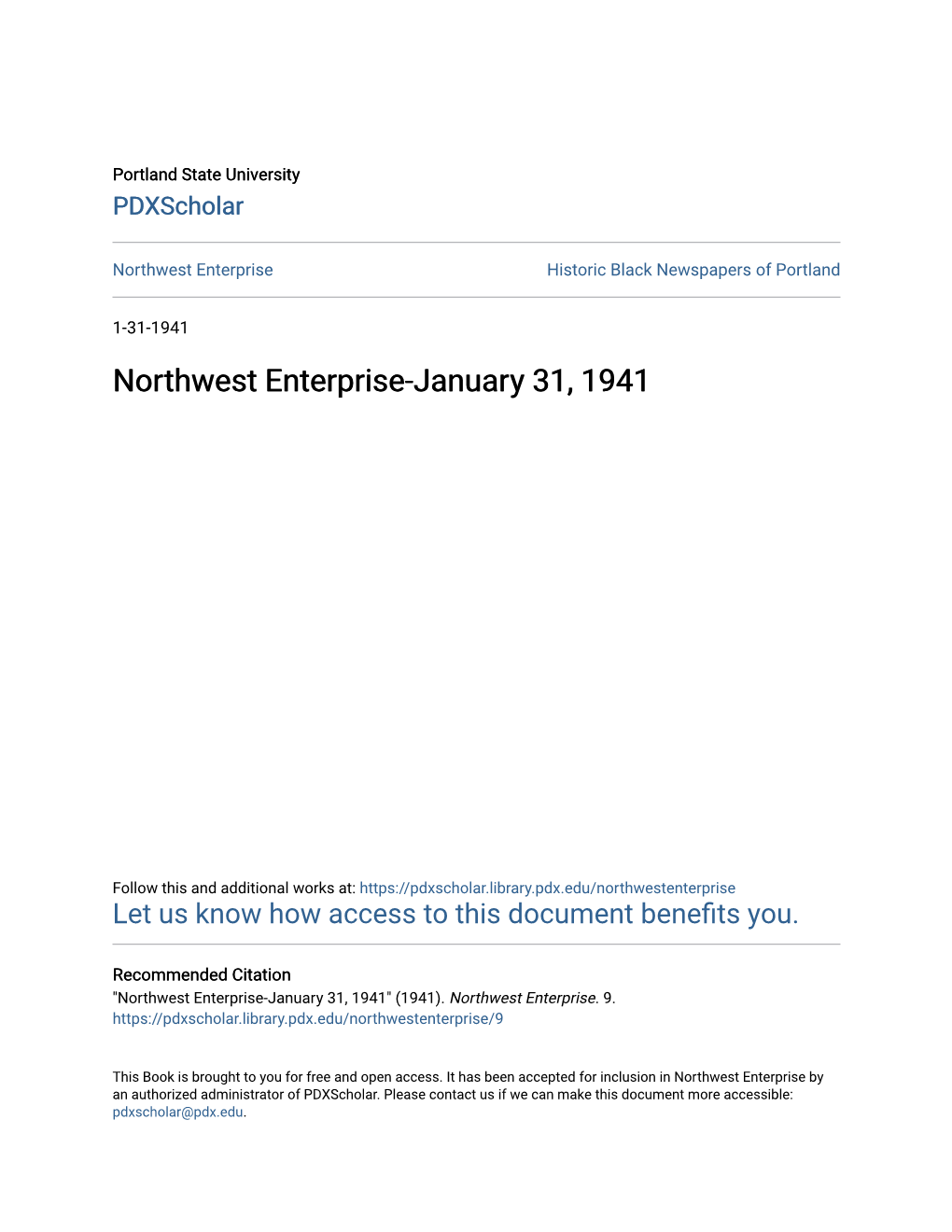 Northwest Enterprise-January 31, 1941