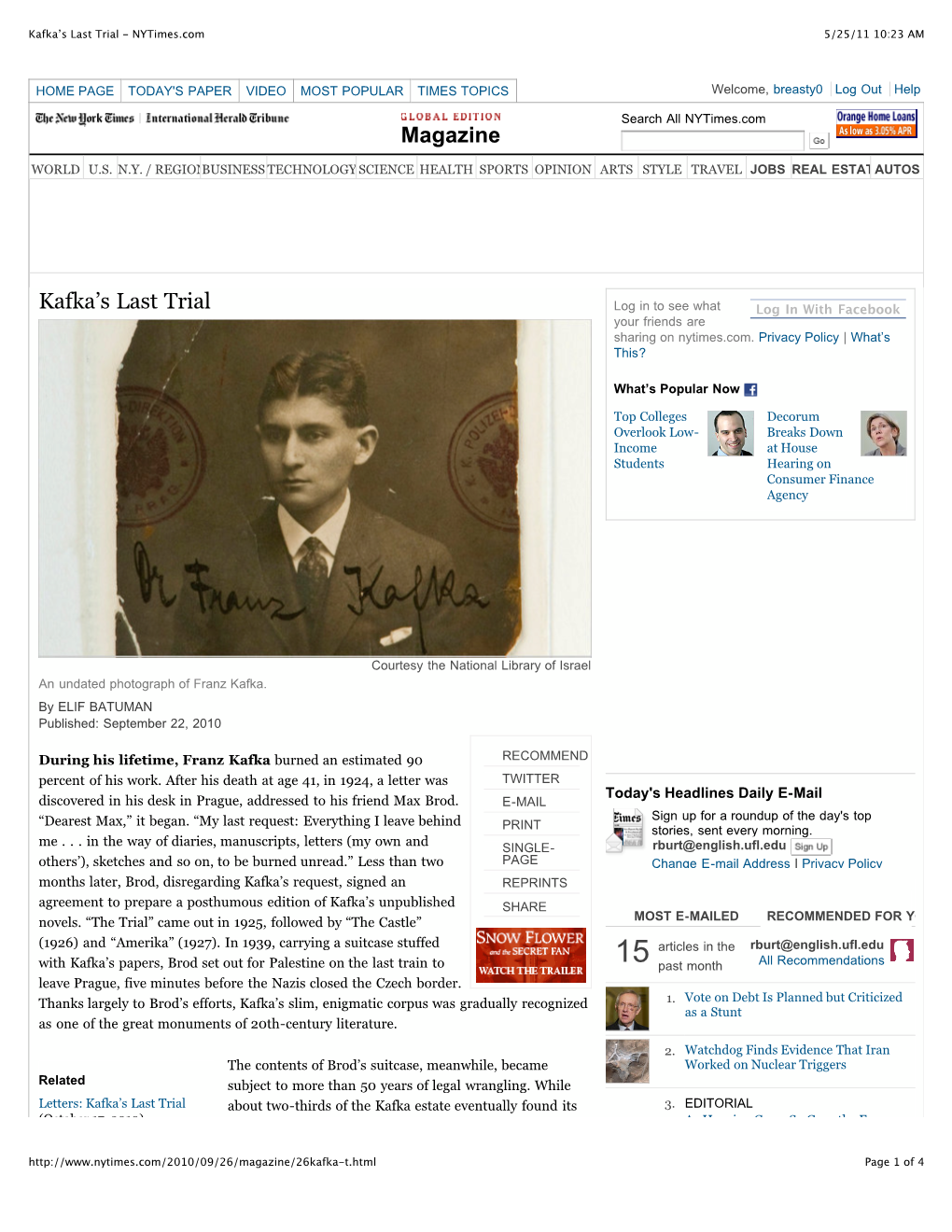 Kafka's Last Trial