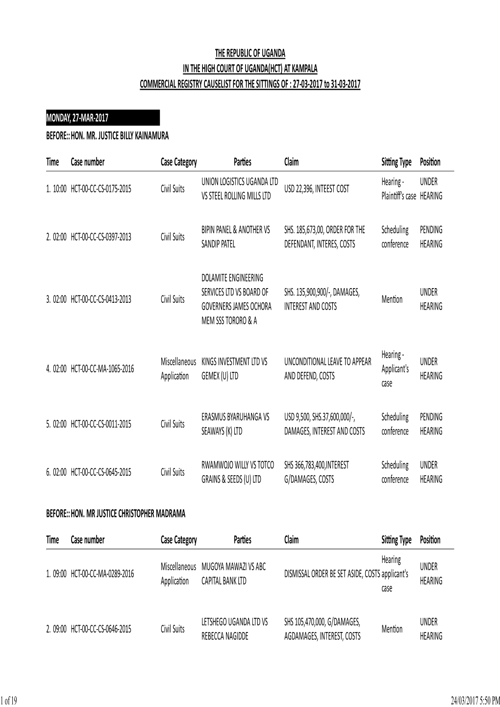 Court Case Administration System