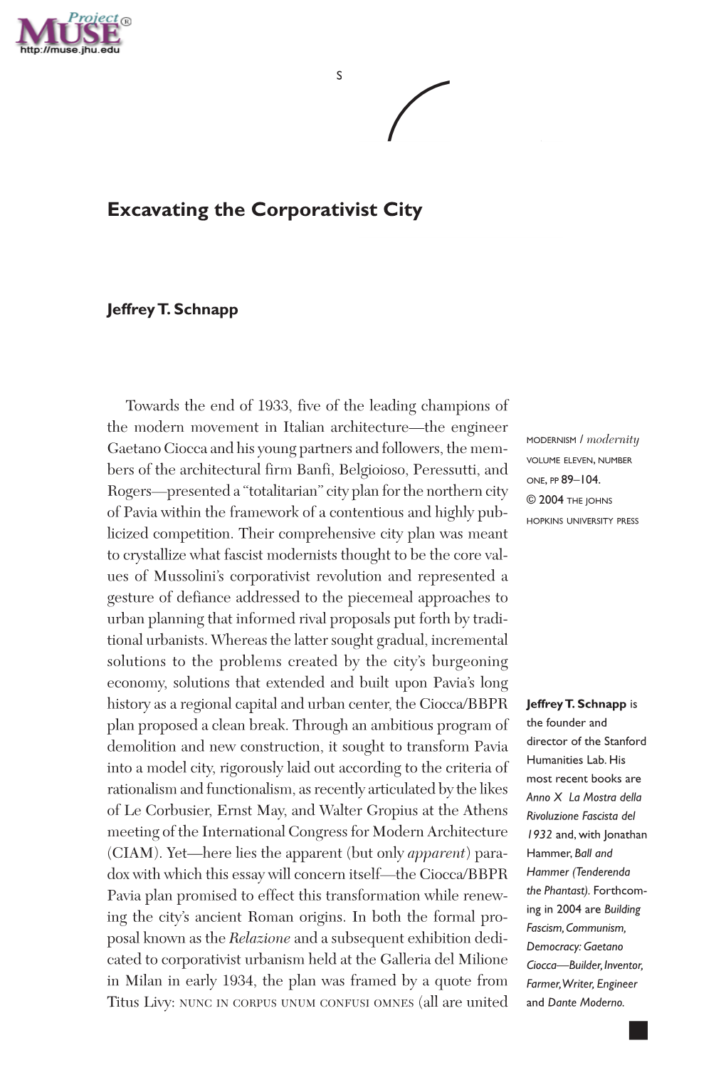 Excavating the Corporativist City 89