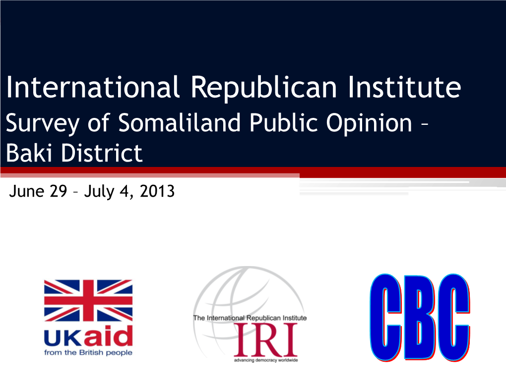 Somaliland Opinion Survey