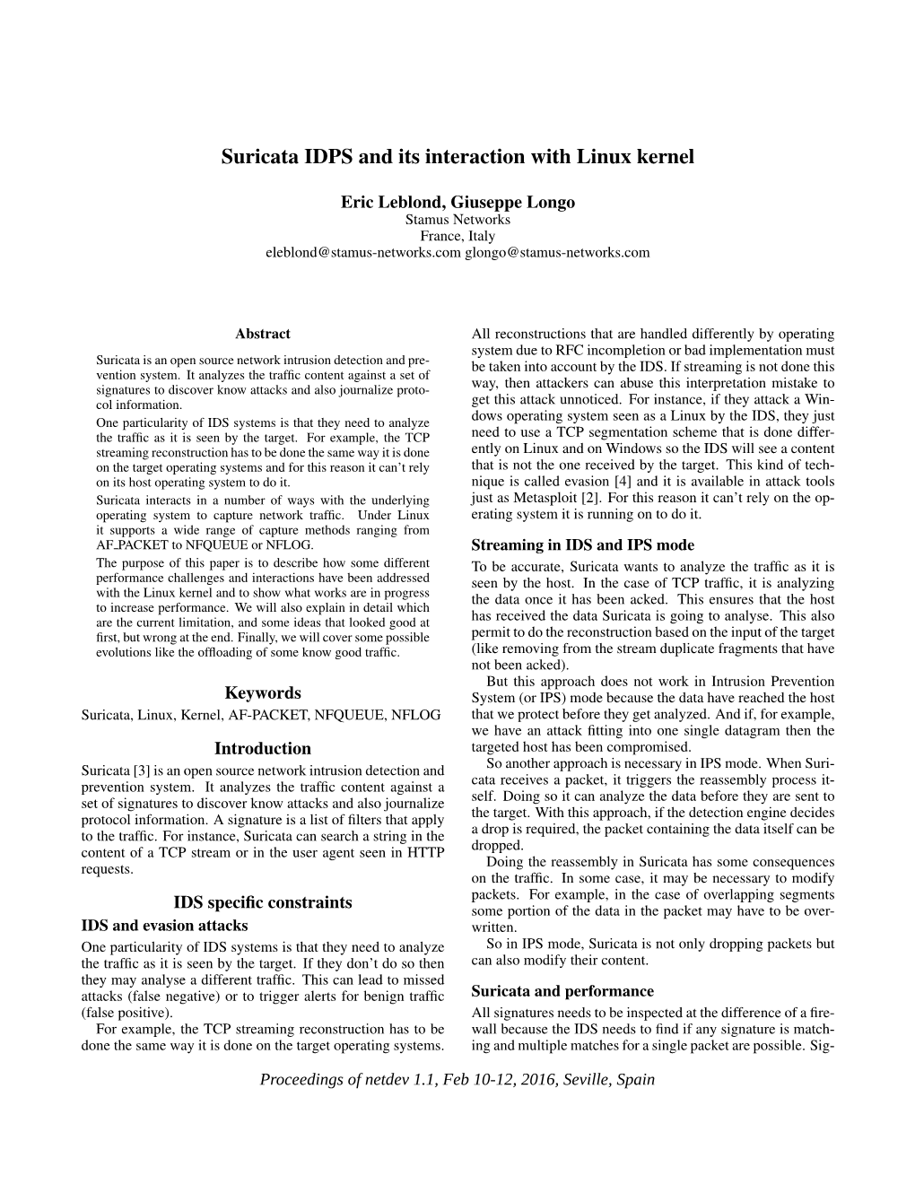 Suricata IDPS and Its Interaction with Linux Kernel