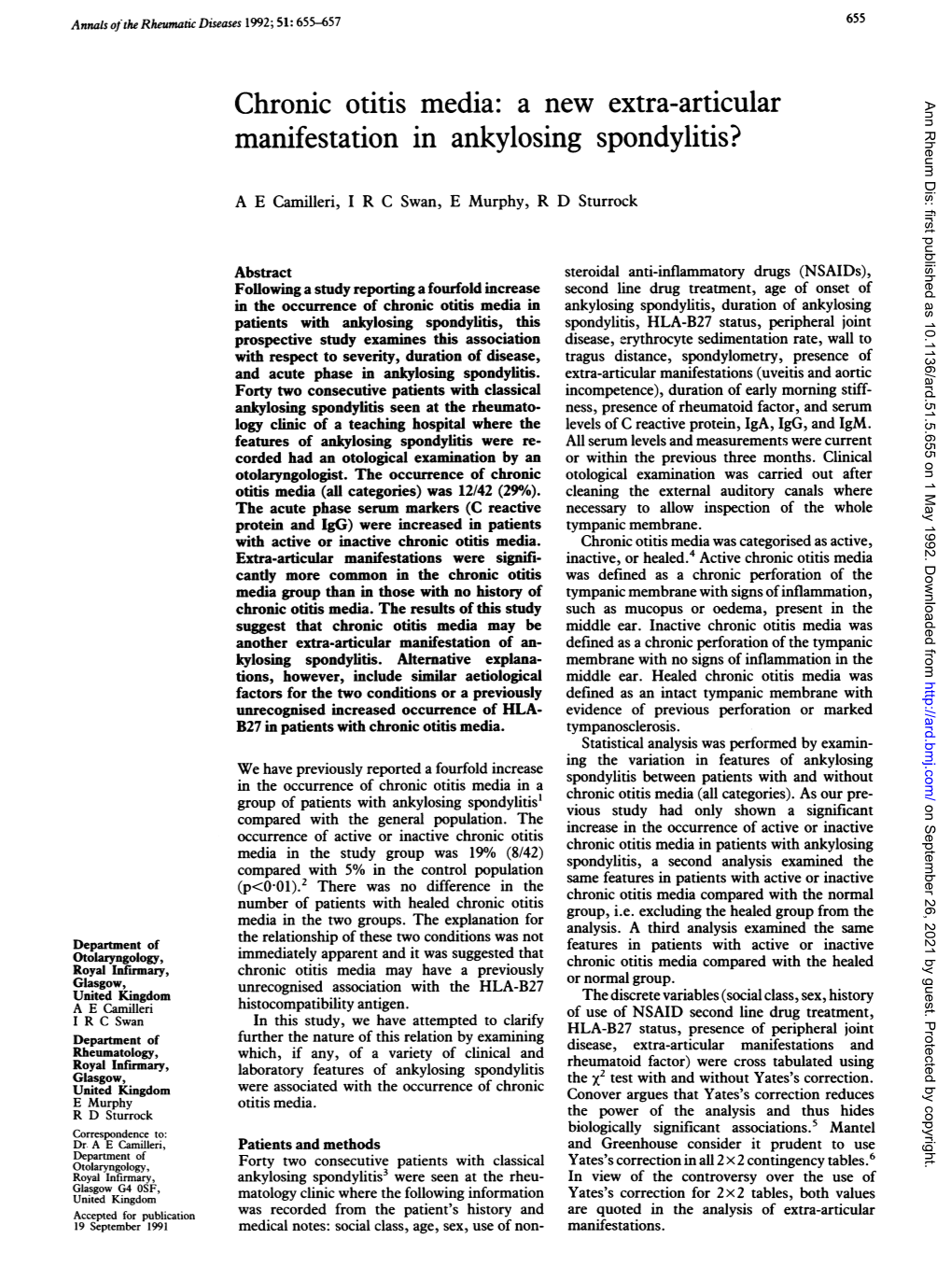 Manifestation in Ankylosing Spondylitis?