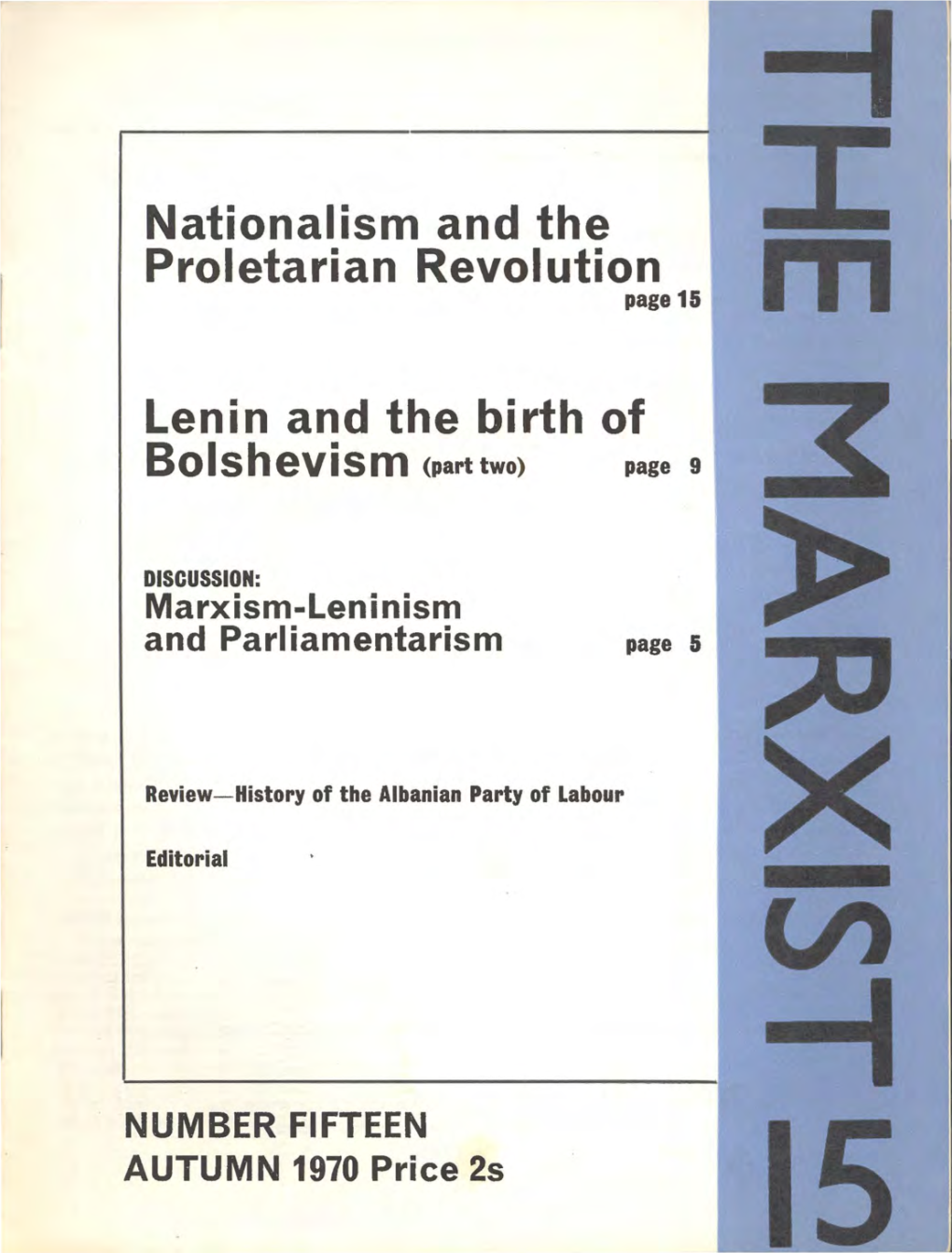 Nationalism and the Proletarian Revolution Lenin and the Birth Of