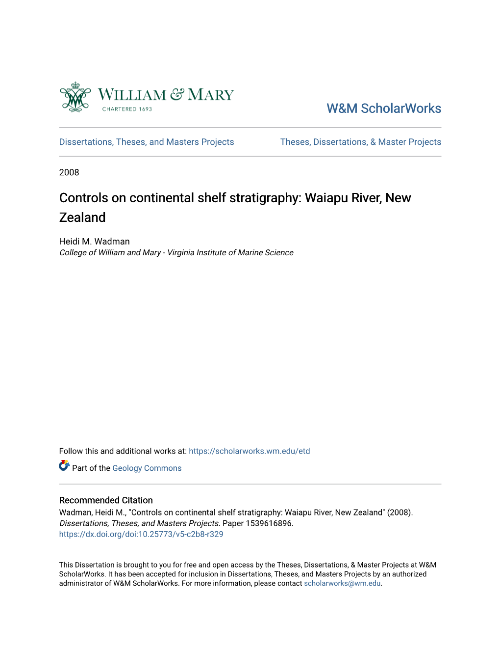 Controls on Continental Shelf Stratigraphy: Waiapu River, New Zealand