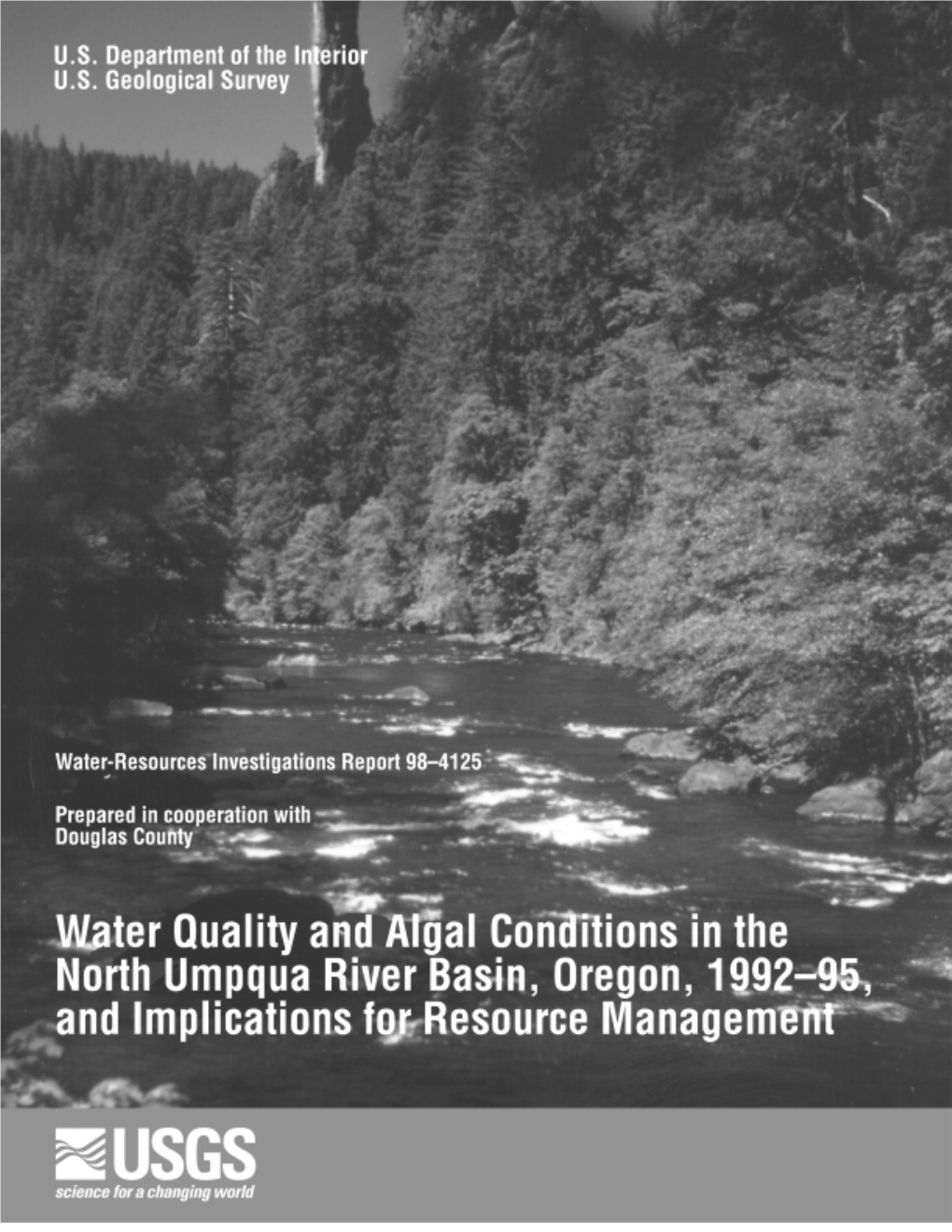 Water Quality and Algal Conditions in the North Umpqua River Basin, Oregon, 1992–95, and Implications for Resource Management