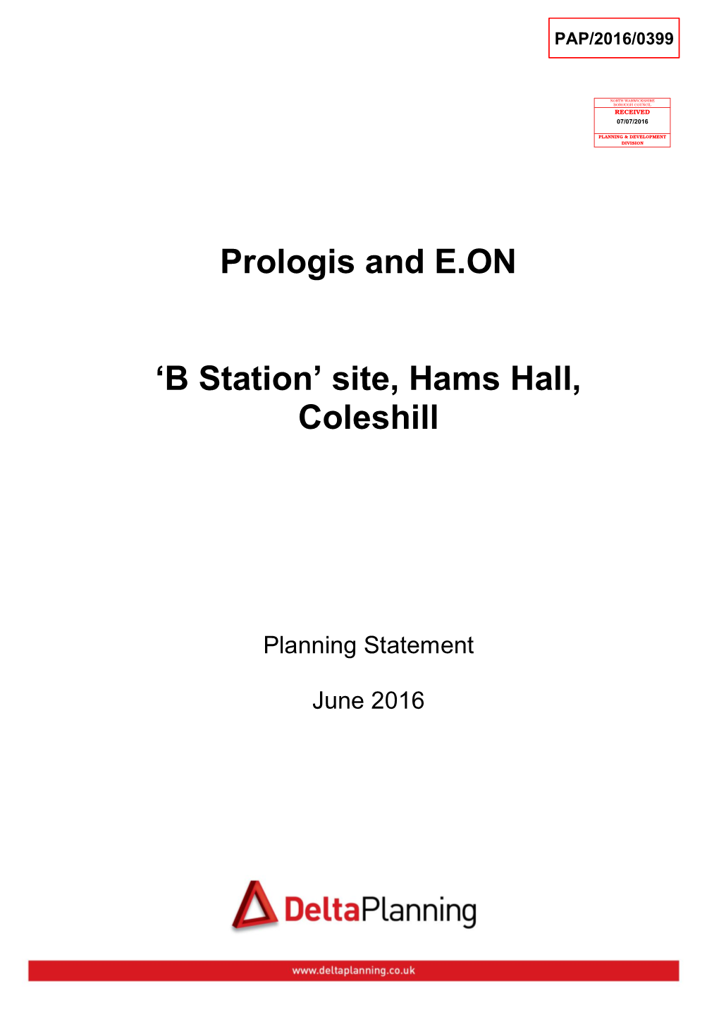 Prologis and E.ON 'B Station' Site, Hams Hall, Coleshill