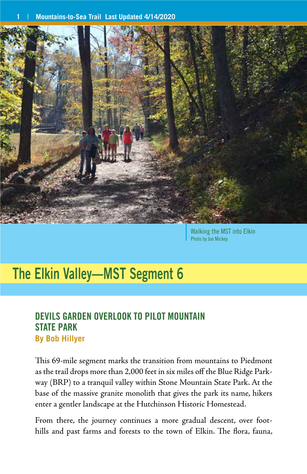 The Elkin Valley—MST Segment 6