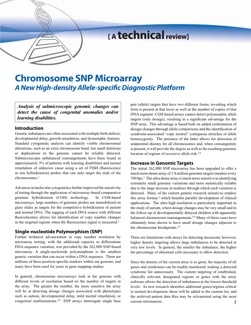 Chromosome SNP Microarray a New High-Density Allele-Specific Diagnostic Platform