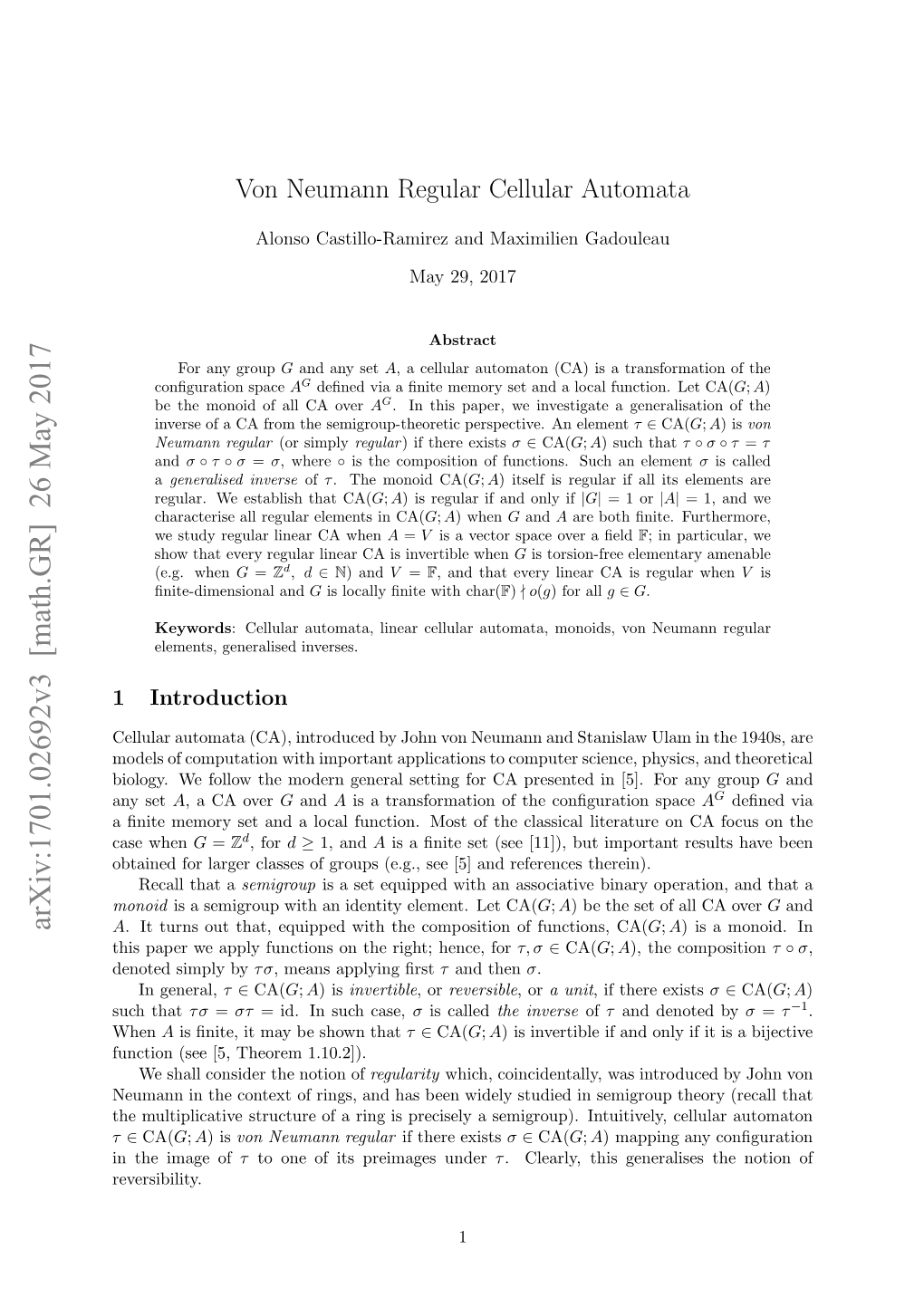 Von Neumann Regular Cellular Automata