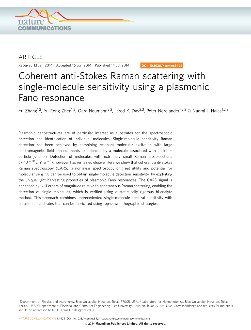 Coherent Anti-Stokes Raman Scattering with Single-Molecule Sensitivity Using a Plasmonic Fano Resonance