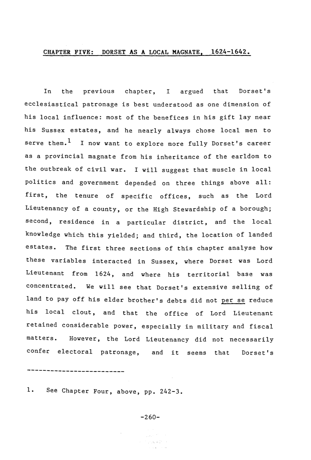 DORSET AS a LOCAL MAGNATE, 1624-1642. in the Previous Chapter