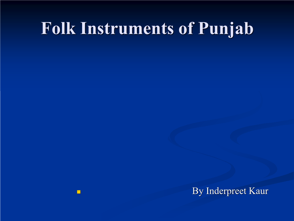 Folk Instruments of Punjab