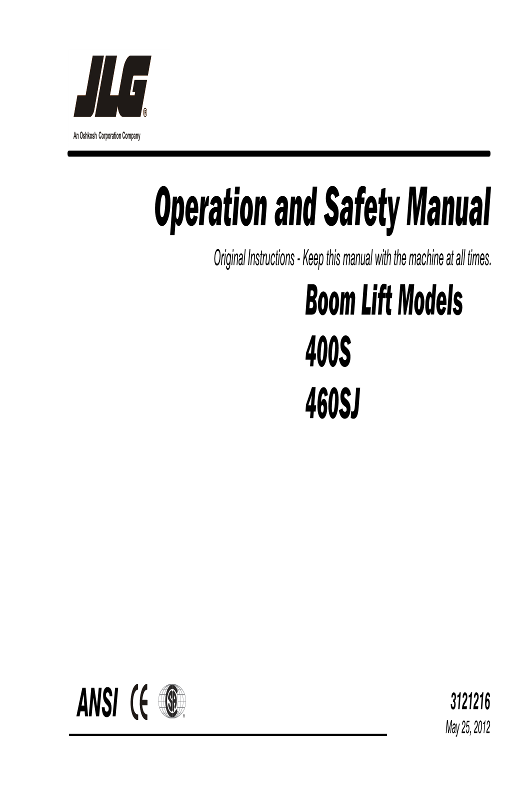 Boom Lift Models 400S 460SJ