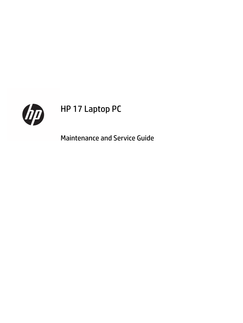 HP 17 Laptop PC Maintenance and Service Guide