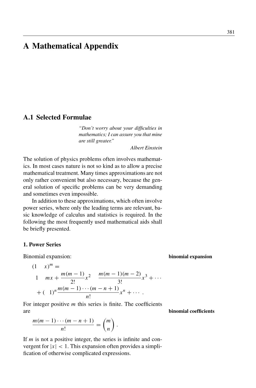 A Mathematical Appendix