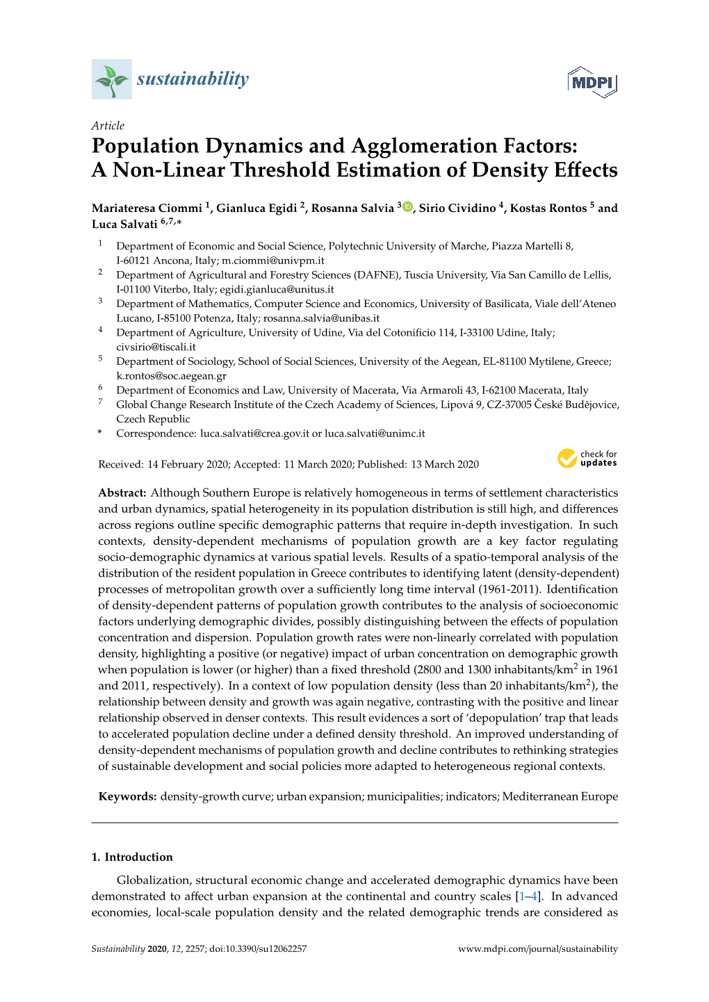 A Non-Linear Threshold Estimation of Density Effects