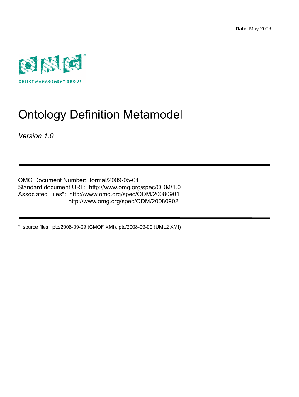 Ontology Definition Metamodel