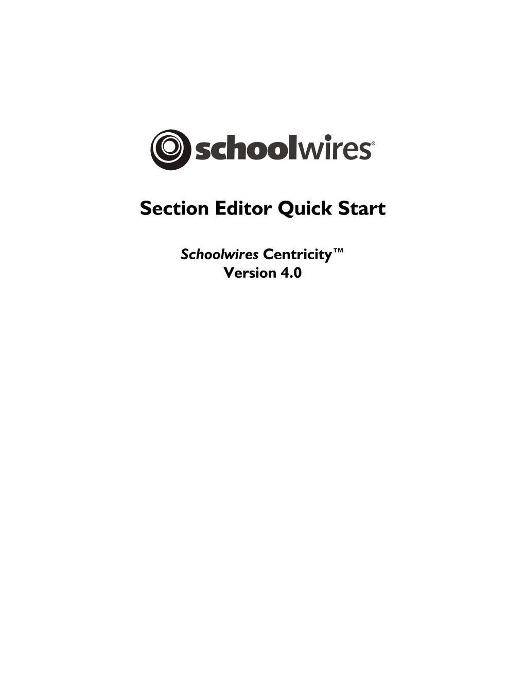 Section Editor Quick Start