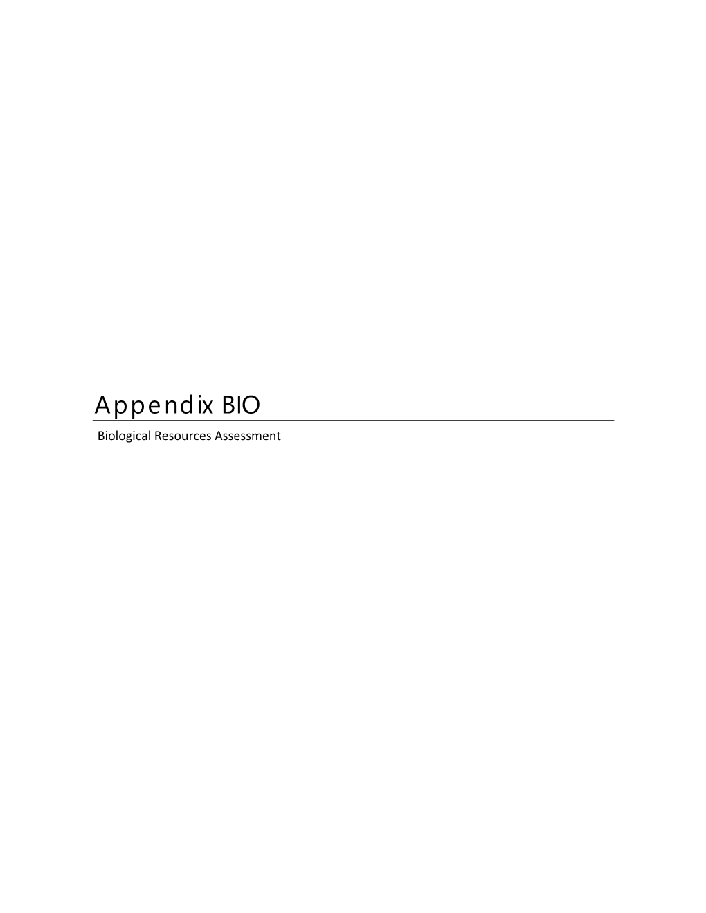 Appendix BIO Biological Resources Assessment