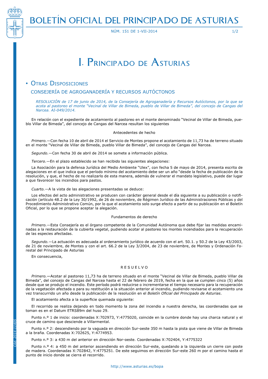 Boletín Oficial Del Principado De Asturias