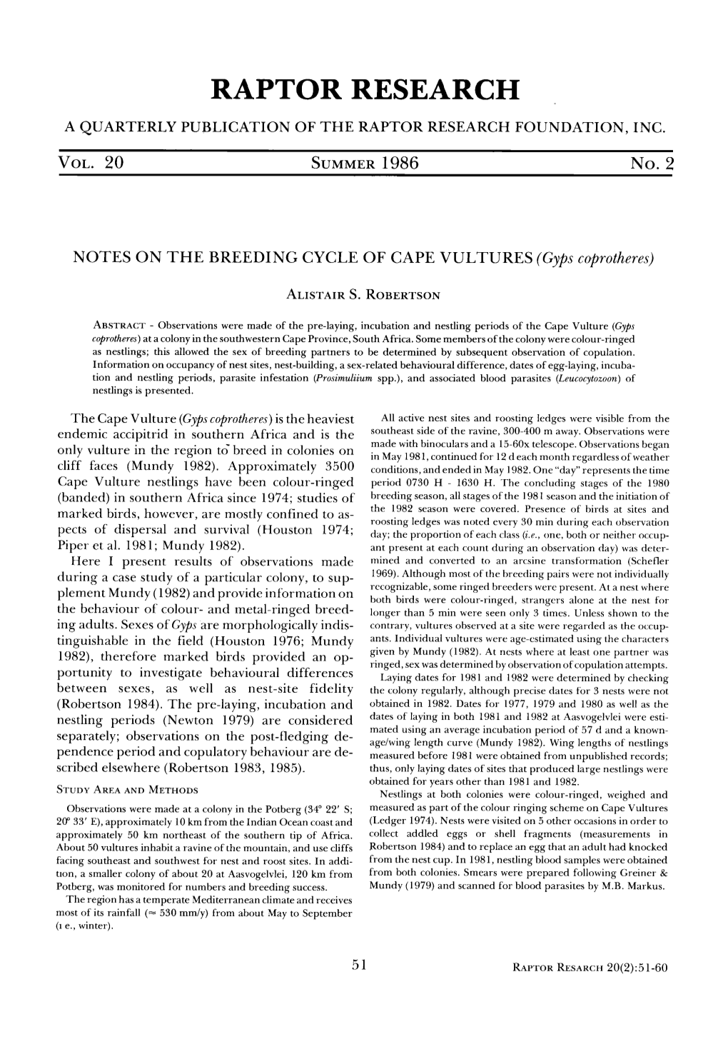 NOTES on the BREEDING CYCLE of CAPE VULTURES &Lpar