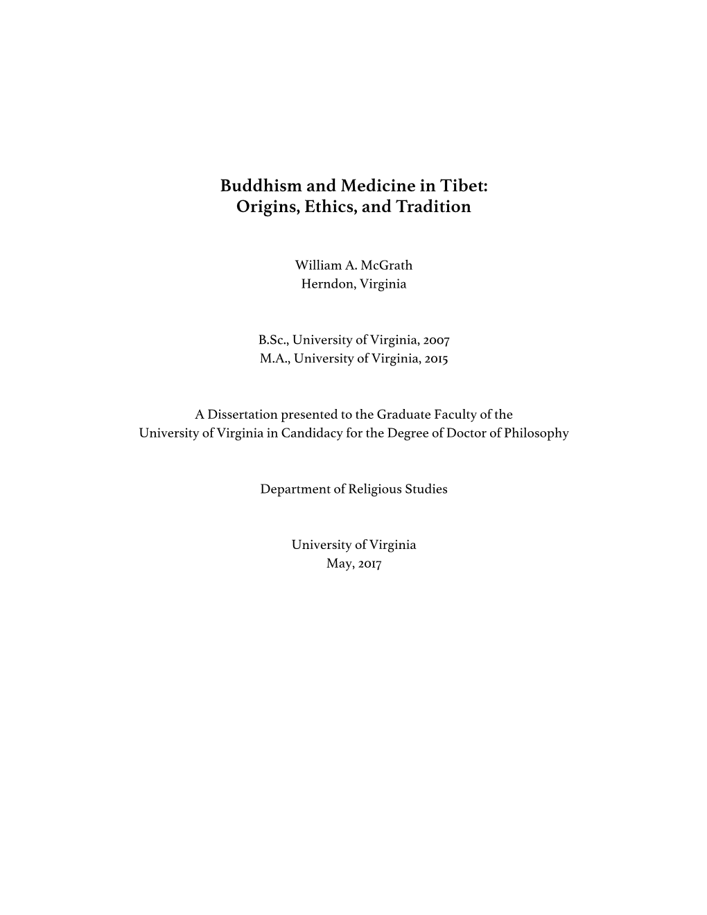 Buddhism and Medicine in Tibet: Origins, Ethics, and Tradition